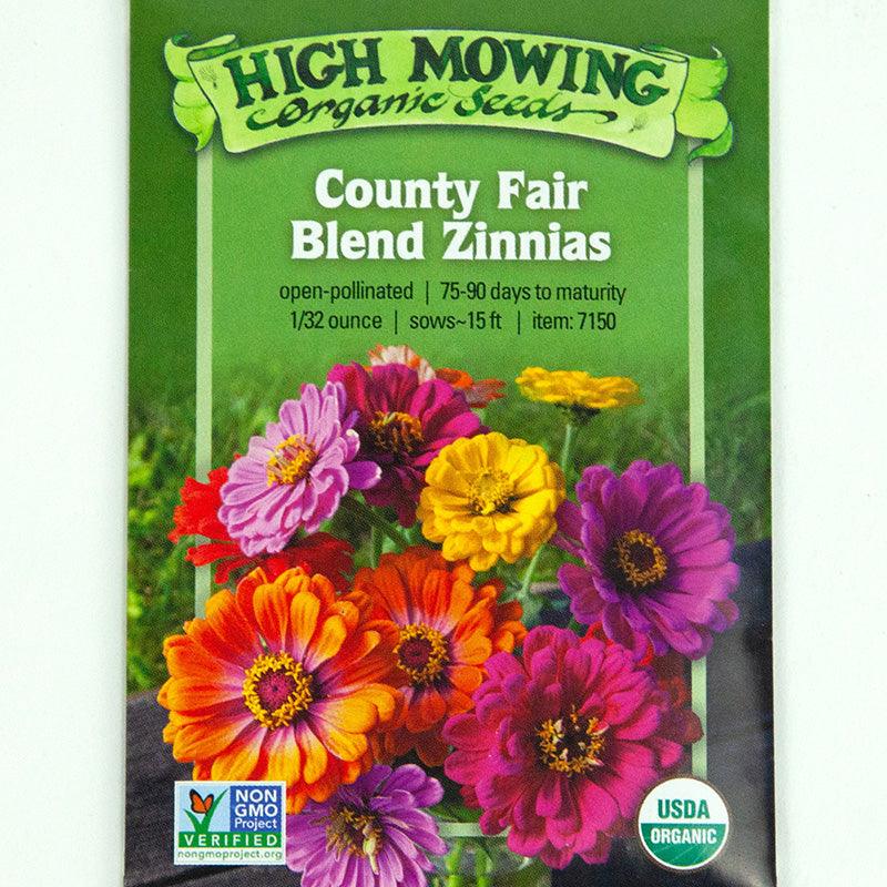 County Fair Blend Organic Zinnia Seeds Flower Seeds High Mowing Seeds and Perennials