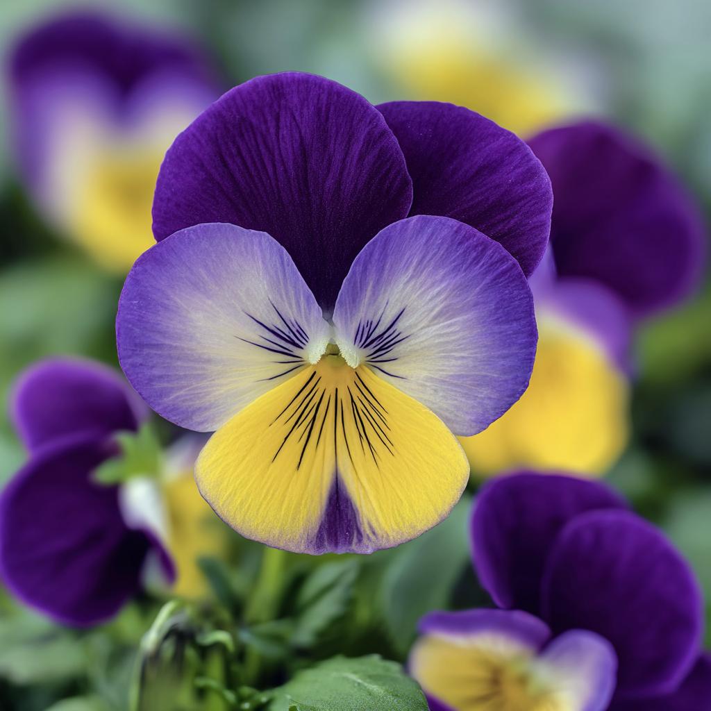 Viola Admire - Lemon Purple Wing Annie's Annuals Annie's Annuals and Perennials