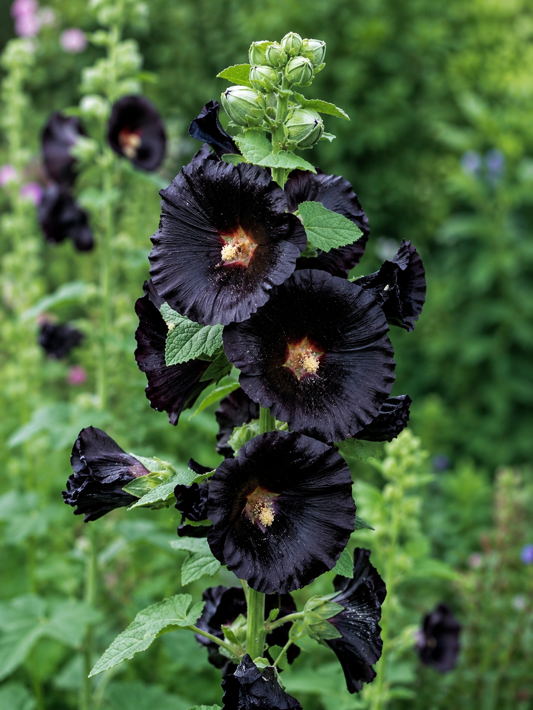Alcea rosea 'Nigra' | Black Hollyhock Perennial | Annie's Annuals Annie's Annuals Annie's Annuals and Perennials