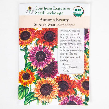 Autumn Beauty Organic Sunflower Seeds Flower Seeds Southern Exposure Seed Exchange and Perennials