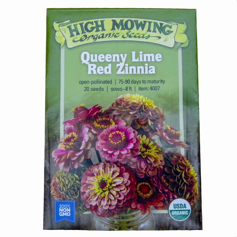 Queeny Lime Red Organic Zinnia Seeds Flower Seeds High Mowing Seeds and Perennials