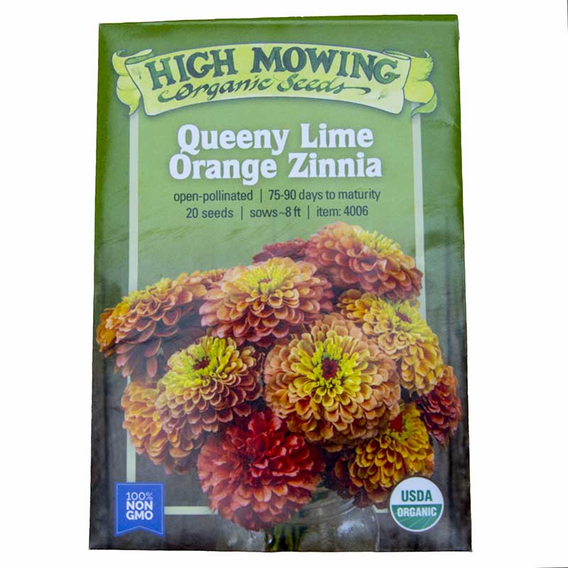 Queeny Lime Orange Organic Zinnia Seeds Flower Seeds High Mowing Seeds and Perennials