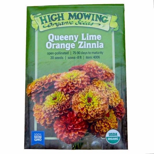 Queeny Lime Orange Organic Zinnia Seeds Flower Seeds High Mowing Seeds and Perennials