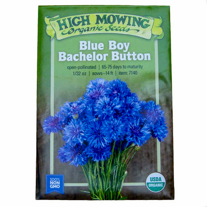 Blue Boy Organic Bachelor Button Seeds Flower Seeds High Mowing Seeds and Perennials