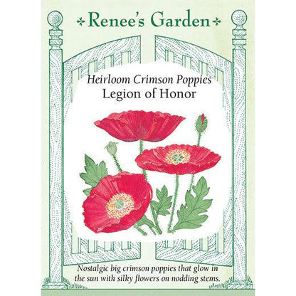 Legion of Honor Heirloom Crimson Poppy Seeds Flower Seeds Renee's Garden and Perennials
