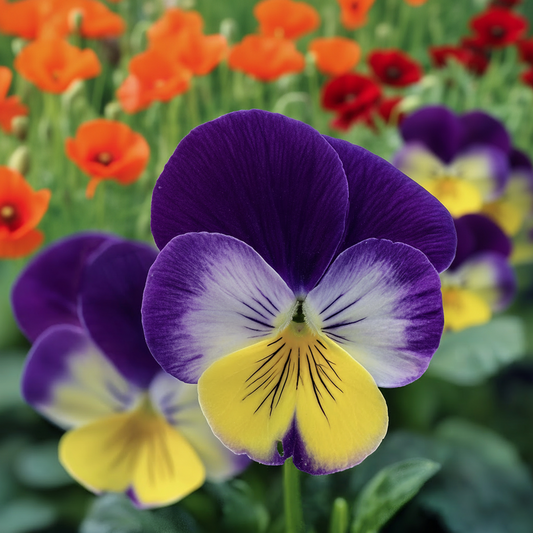 Viola Admire - Lemon Purple Wing Annie's Annuals Annie's Annuals and Perennials
