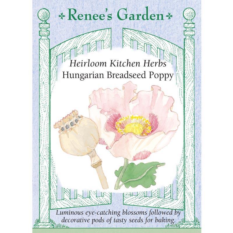 Hungarian Breadseed Poppy Seeds Flower Seeds Renee's Garden and Perennials