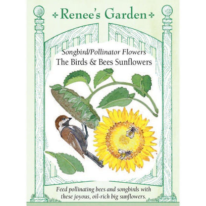 The Birds & Bees Pollinator Sunflower Seeds Flower Seeds Renee's Garden and Perennials